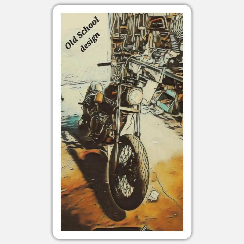 Old School Bobber Custom - Sticker size S (10 x 10 cm) - white matte