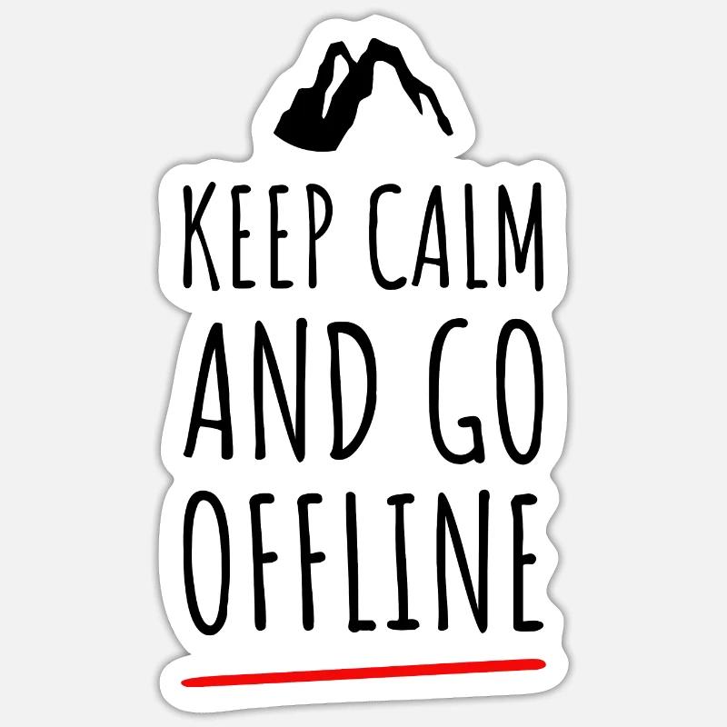 Restez calme et déconnectez-vous. Conception de randonnée Sticker taille S (10 x 10 cm)