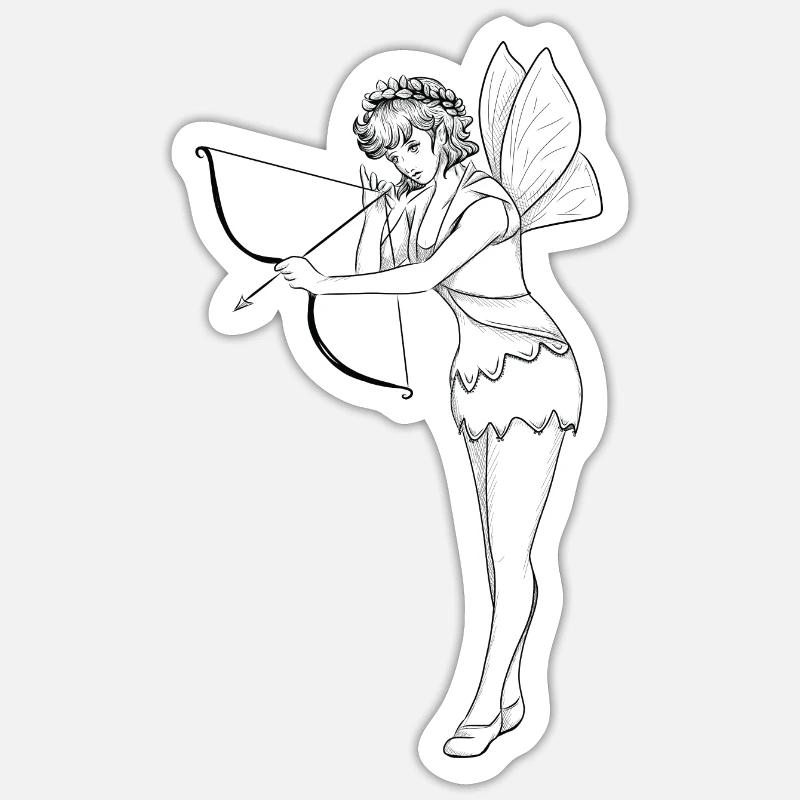 pixie - Sticker Größe S (10 x 10 cm) - Mattweiß