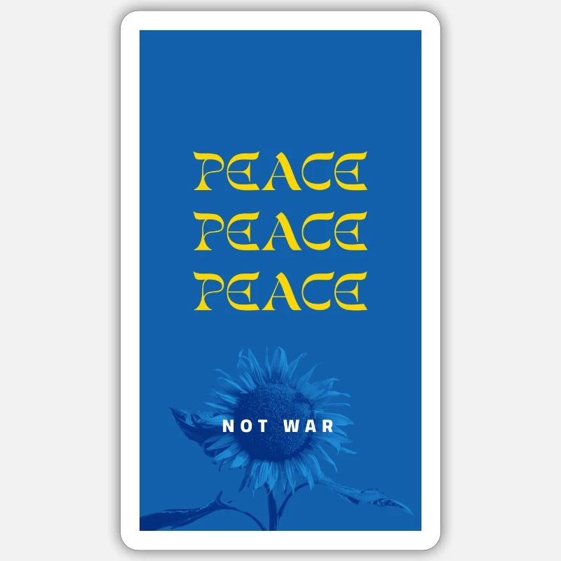 Peace not war - Sticker Größe S (10 x 10 cm) - Mattweiß