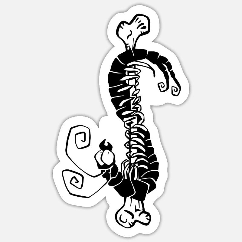 Scolopendre effrayant - Sticker taille S (10 x 10 cm) - blanc mat