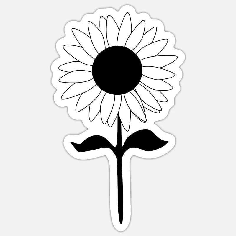 Blume Blumen Sonnenblume Blüte Geschenk Muttertag - Sticker Größe S (10 x 10 cm) - Mattweiß