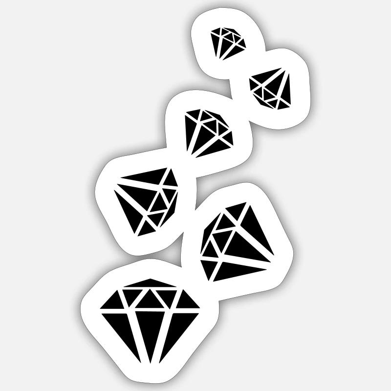Silhouette de l’icône en diamant - Sticker taille S (10 x 10 cm) - blanc mat