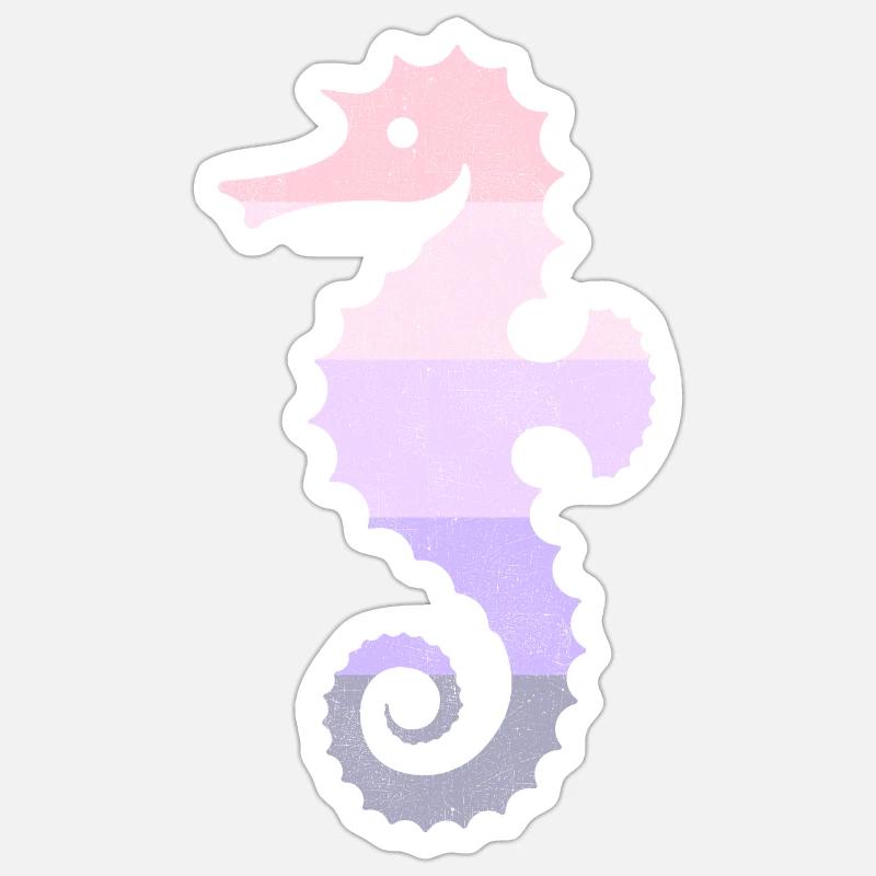 Seepferdchen - Sticker Größe S (10 x 10 cm) - Mattweiß
