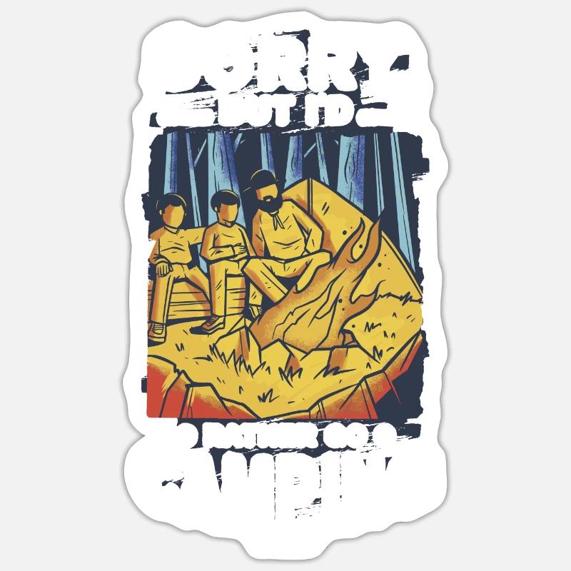 Camping - Sticker size S (10 x 10 cm) - white matte