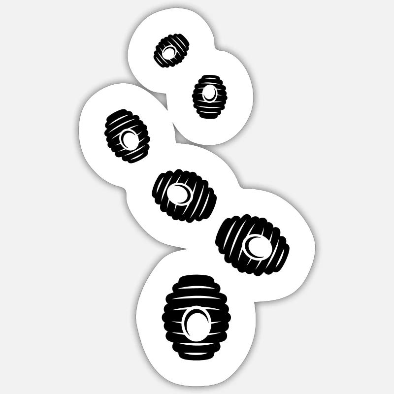Abeille Icon miel - Sticker taille S (10 x 10 cm) - blanc mat