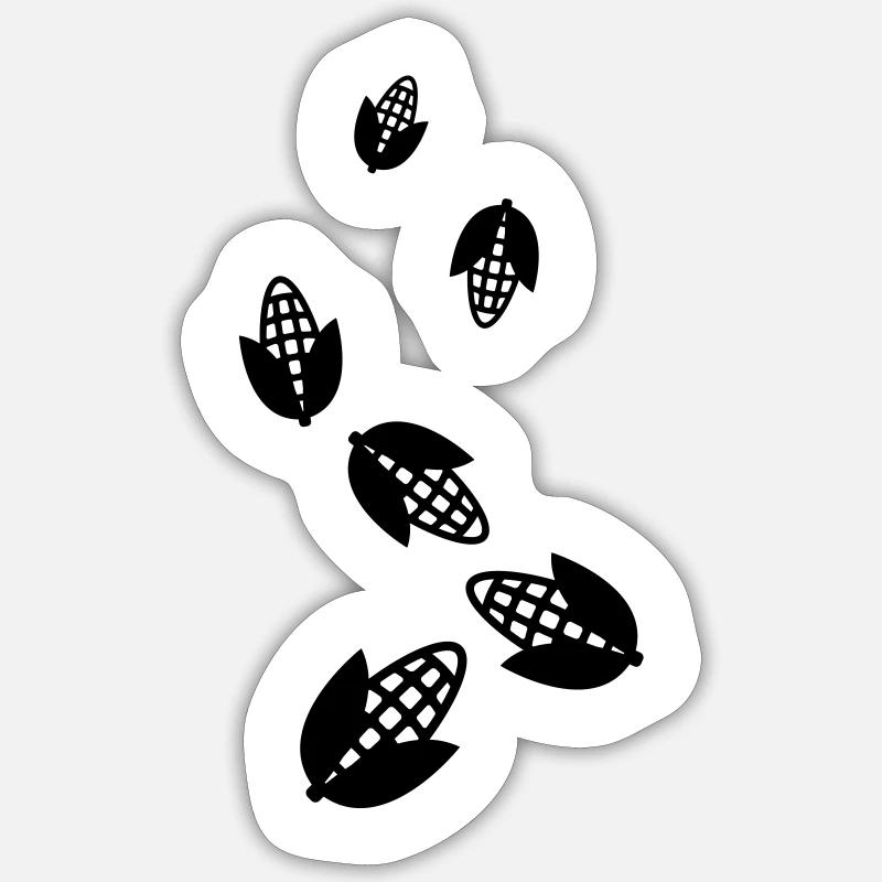 Symbole du maïs - Sticker taille S (10 x 10 cm) - blanc mat