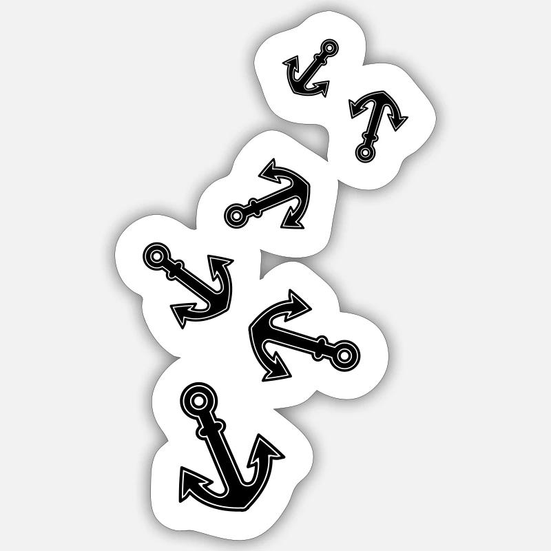 Anker form Sticker Größe S (10 x 10 cm)