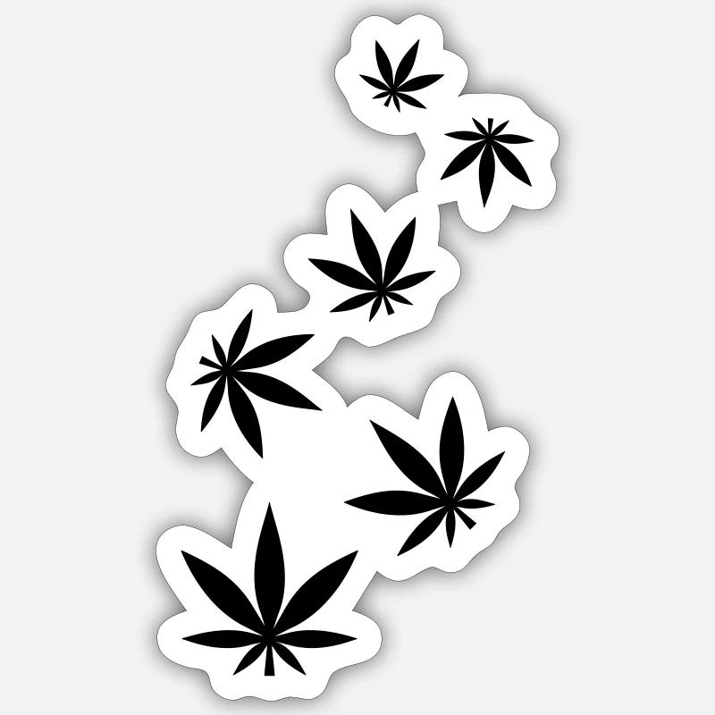 Hanf Blatt Icon - Sticker Größe S (10 x 10 cm) - Mattweiß