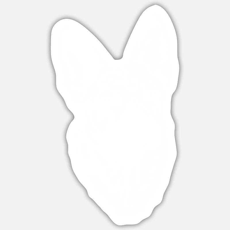 Holländischer Schäferhund - Sticker Größe S (10 x 10 cm) - Mattweiß