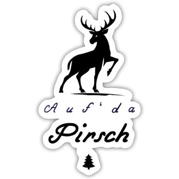 Auf da Pirsch Hirsch  - Sticker Größe S (10 x 10 cm) - Mattweiß - Vorne