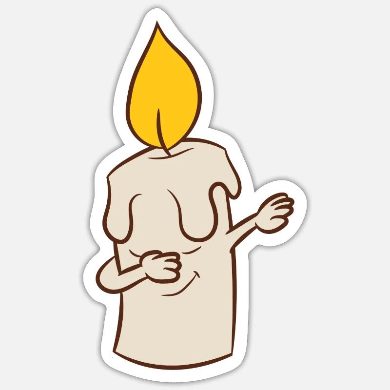 Bougie - Tamponnez, dansez, dab, dabbing - Sticker taille S (10 x 10 cm) - blanc mat