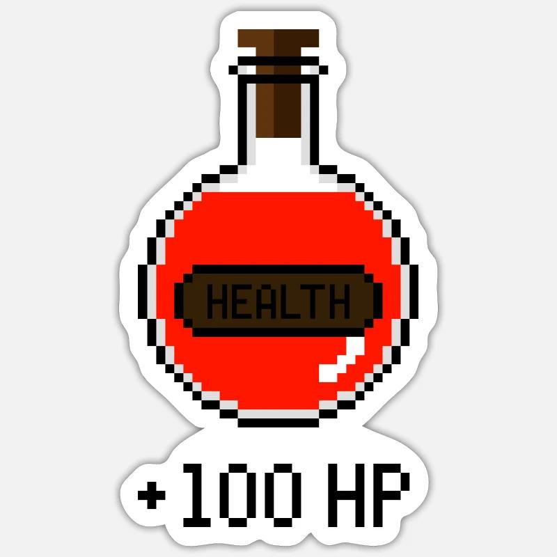 Potion de santé Rétro Pixel Art 8 bits Sticker taille S (10 x 10 cm)