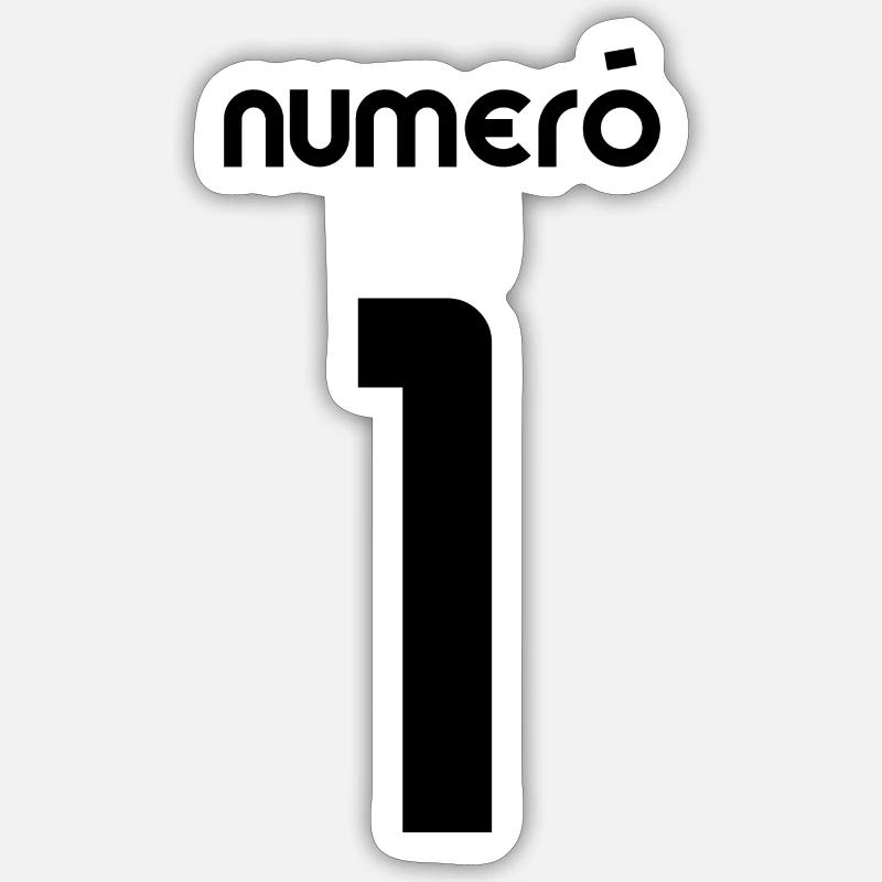 numeró 01 - Nummer 1 - Sticker Größe S (10 x 10 cm) - Mattweiß