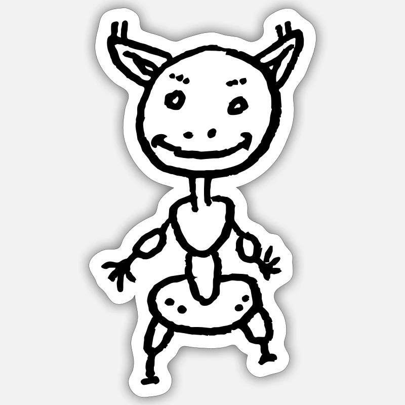 Doux monstre - Sticker taille S (10 x 10 cm) - blanc mat