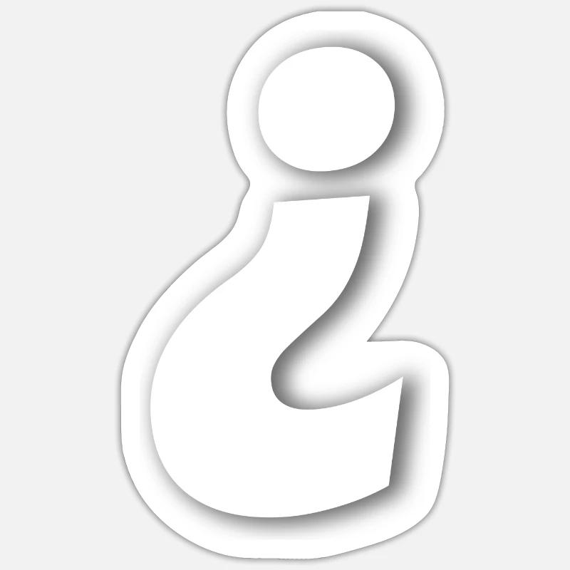 Fragezeichen Andersrum - Sticker Größe S (10 x 10 cm) - Mattweiß