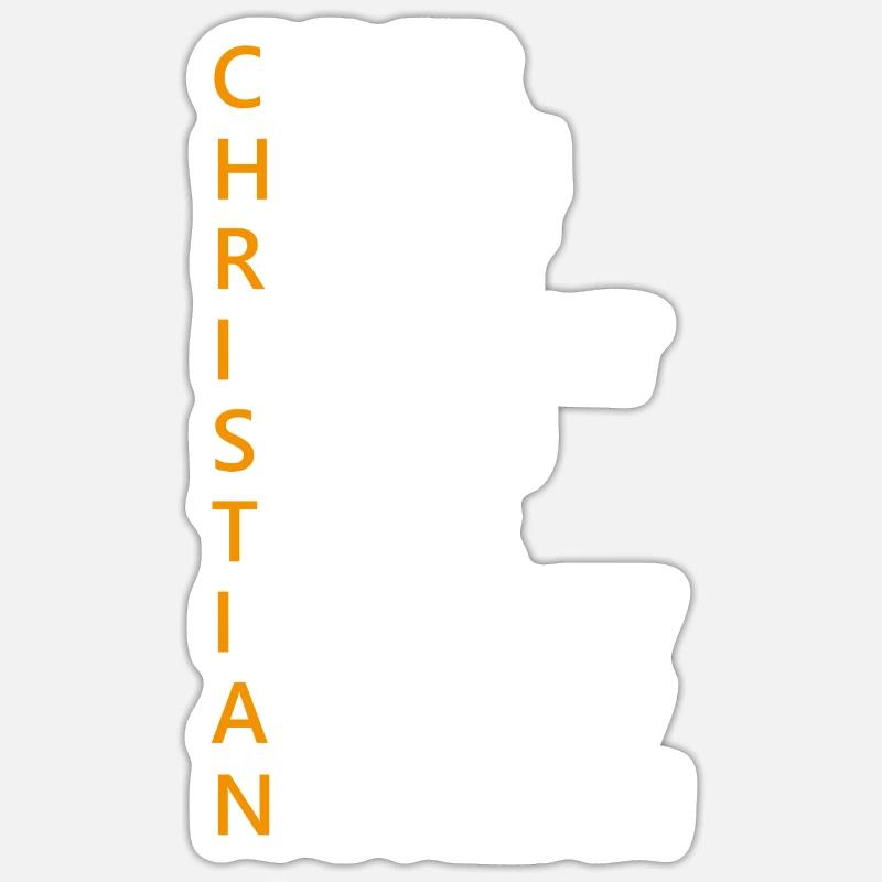 Christian Name Geschenk - Sticker Größe S (10 x 10 cm) - Mattweiß