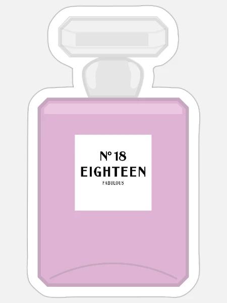 N° 18 EIGHTEEN Tolles Geburtstagsgeschenk für die - Sticker Größe S (10 x 10 cm) - Mattweiß