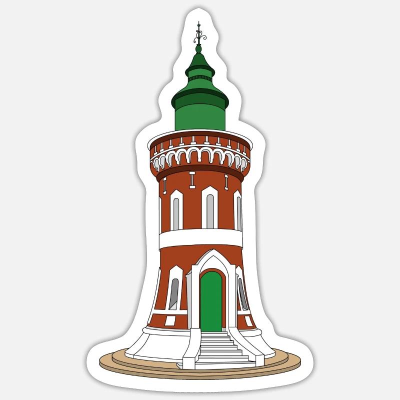 Leuchtturm Kaiserschleuse (Pingelturm) - Sticker Größe S (10 x 10 cm) - Mattweiß