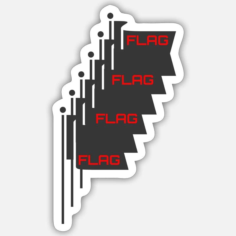 Multi Flaggen - Sticker Größe S (10 x 10 cm) - Mattweiß