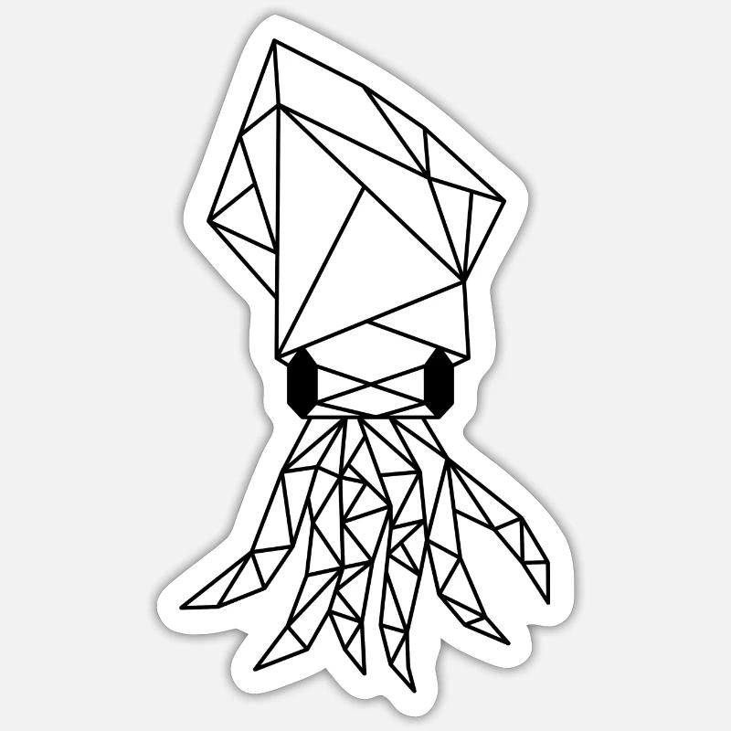 Squid - Sticker Größe S (10 x 10 cm) - Mattweiß