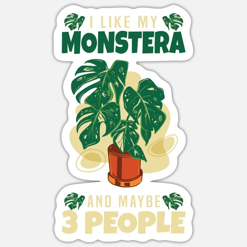 Monstera - Sticker taille S (10 x 10 cm) - blanc mat