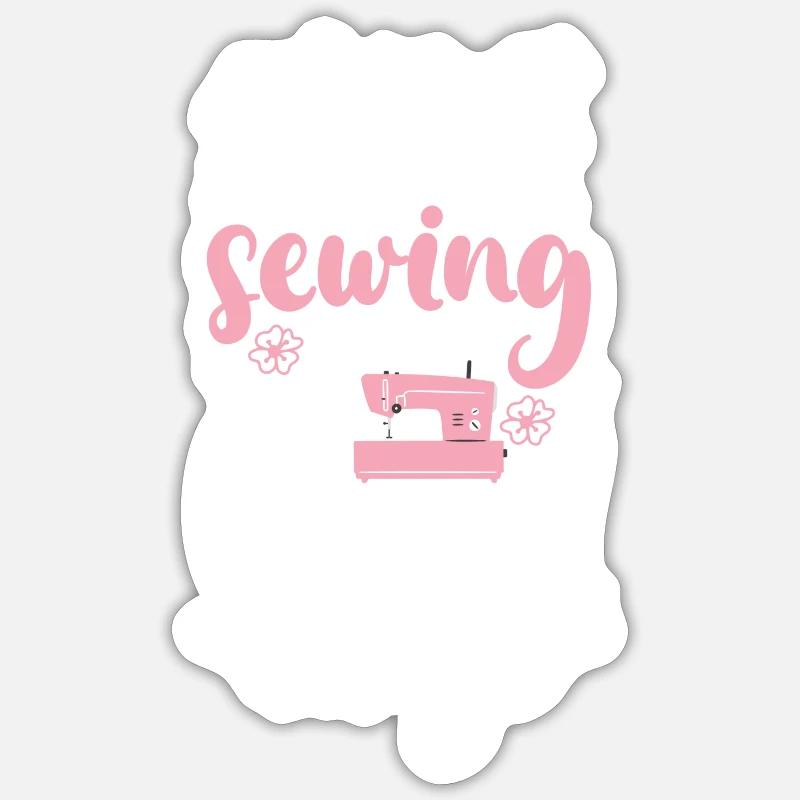 Profession de couture plus proche - Sticker taille S (10 x 10 cm) - blanc mat