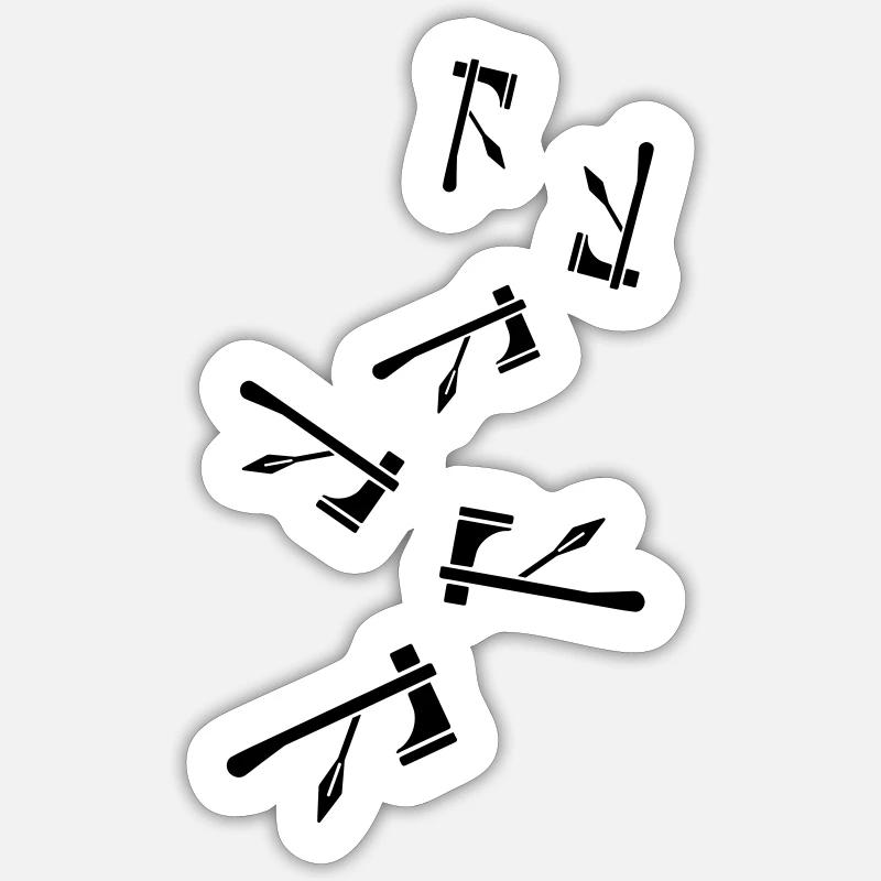 Axe symbol Indian - Sticker size S (10 x 10 cm) - white matte