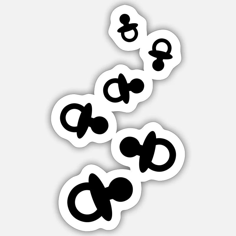 Schnuller Baby - Sticker Größe S (10 x 10 cm) - Mattweiß