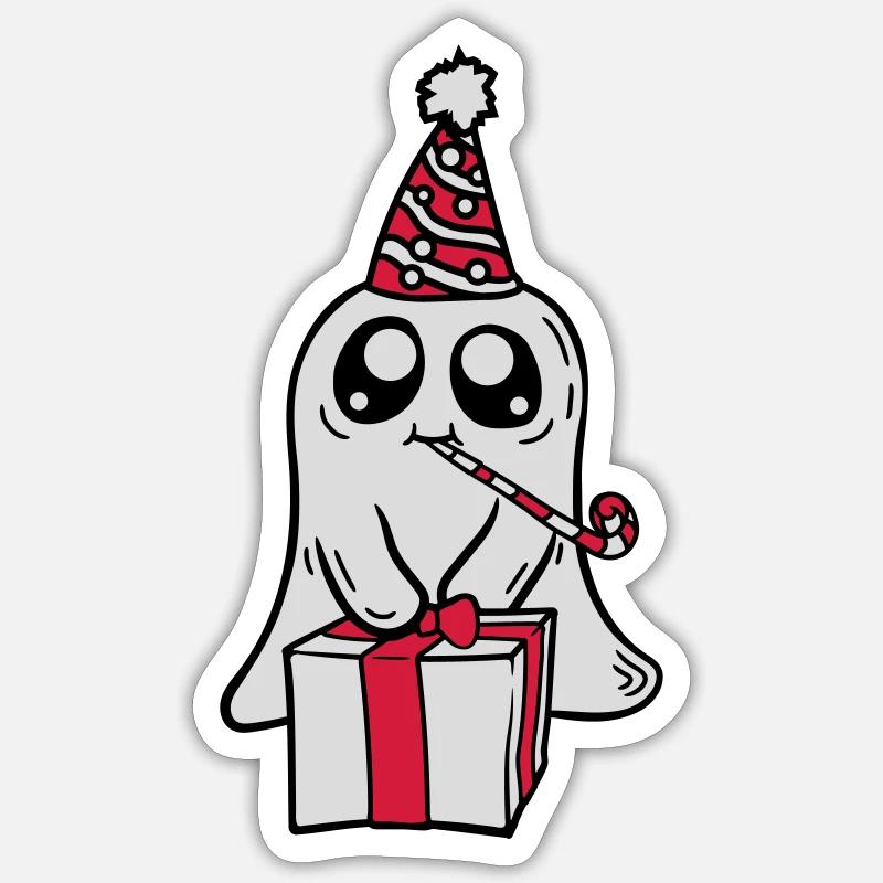 Kleiner Geist feiert Geburtstag Sticker Größe S (10 x 10 cm)