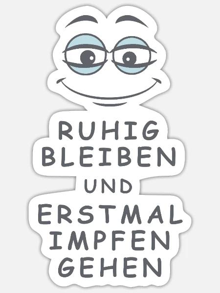 Impfen gehen - Sticker Größe S (10 x 10 cm) - Mattweiß