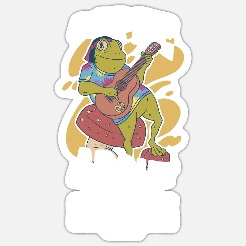 Hippe Frosch Geschenk Geschenkidee Sticker Größe S (10 x 10 cm)