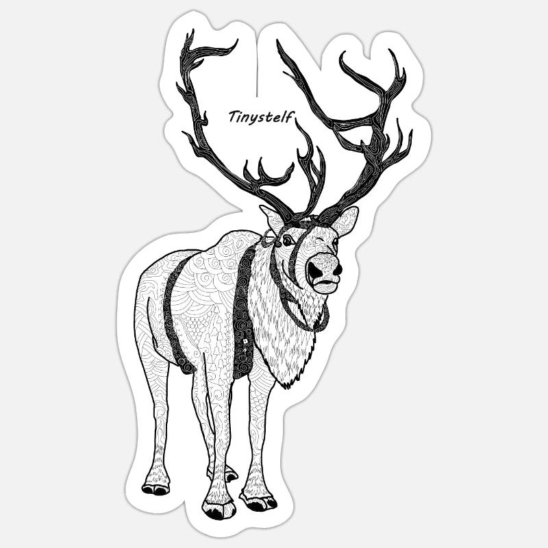 renne - Sticker taille S (10 x 10 cm) - blanc mat