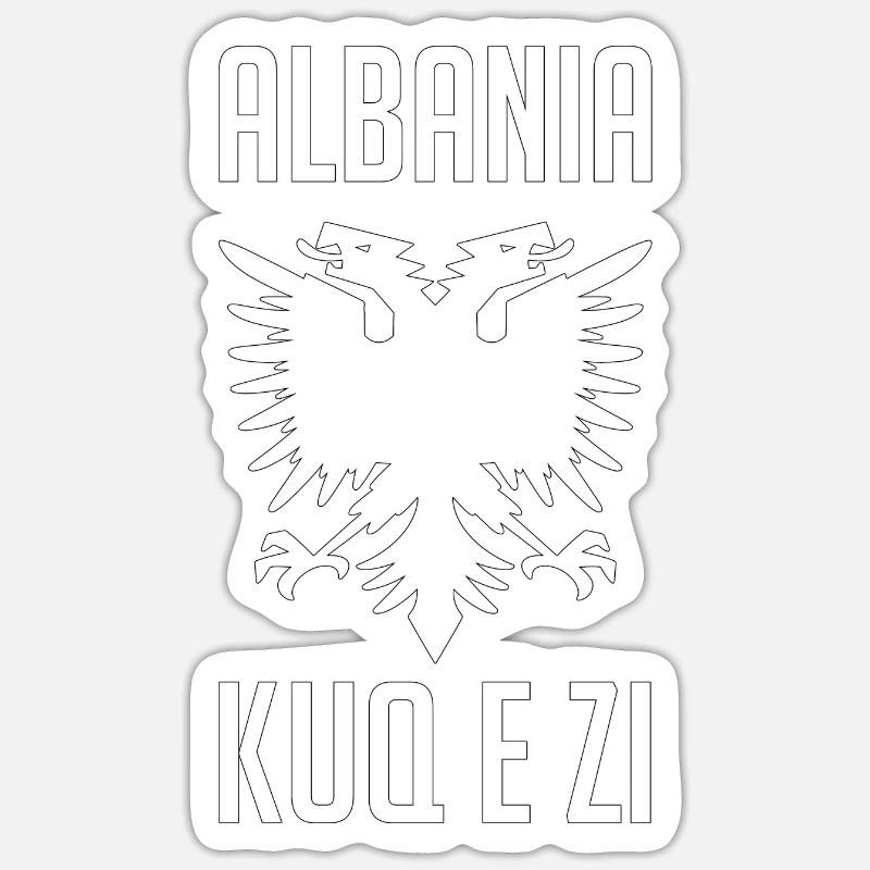 Albanie Eagle Albanais Dicton Cadeau - Sticker taille S (10 x 10 cm) - blanc mat
