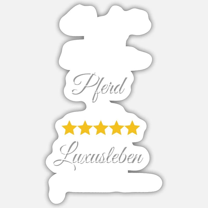 Pferd Luxusleben - Sticker Größe S (10 x 10 cm) - Mattweiß