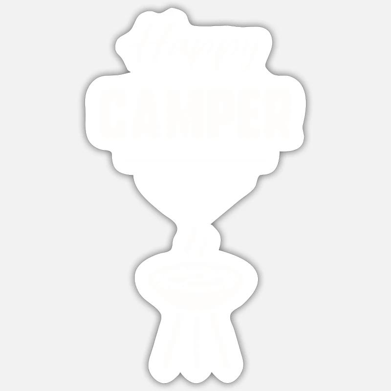 Glücklicher Camper - Sticker Größe S (10 x 10 cm) - Mattweiß
