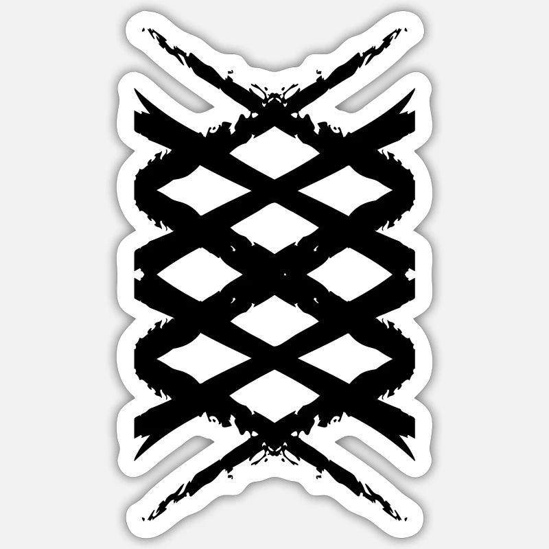 Diamonds Art Cross Pattern | Graphique vectoriel Sticker taille S (10 x 10 cm)