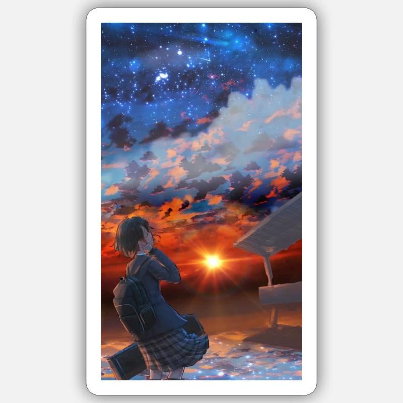 Premium Pullover mit Sternenhimmel - Sticker Größe S (10 x 10 cm) - Mattweiß