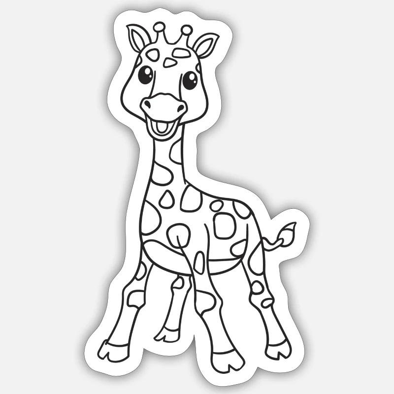 Giraffe, Giraffen, Geschenk, Geschenkidee Sticker Größe S (10 x 10 cm)