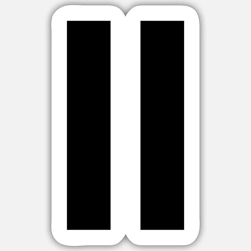 Pause Symbol Retro Télécommande et radio Sticker taille S (10 x 10 cm)