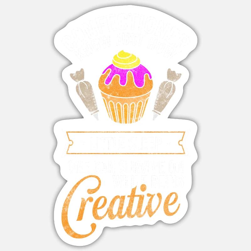 Pastry chef baking tarts Sticker size S (10 x 10 cm)