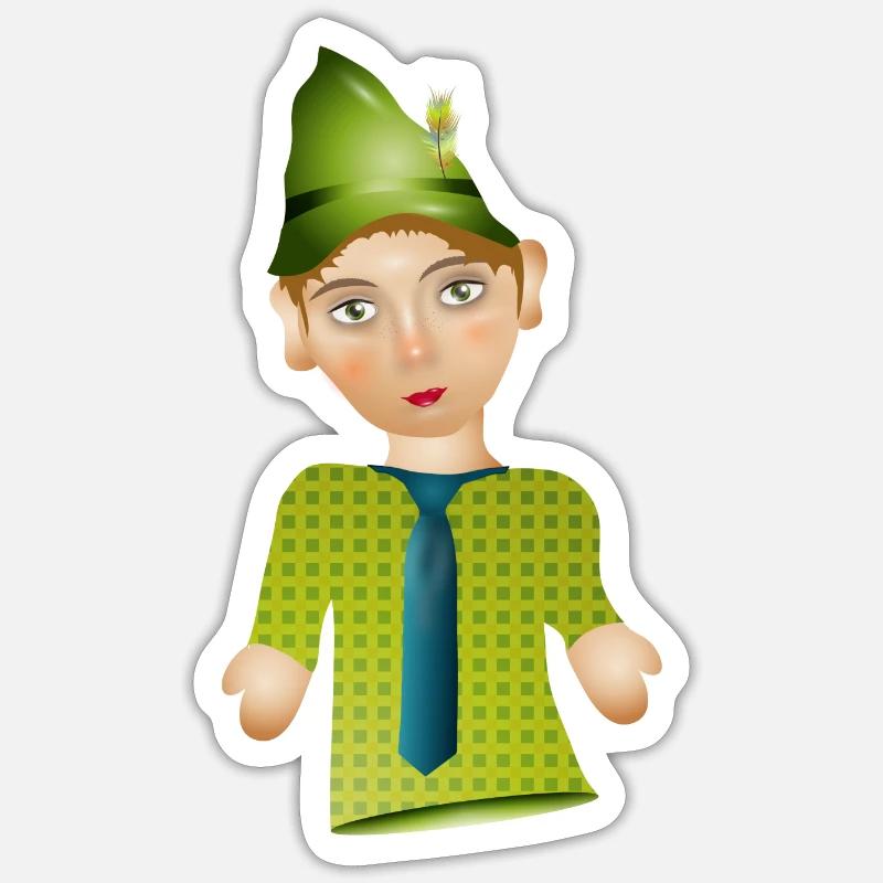 Der Seppel oder auch Seppl als Puppen Figur - Sticker Größe S (10 x 10 cm) - Mattweiß