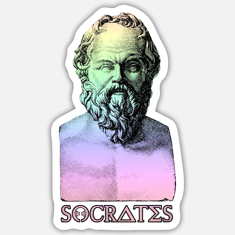 Socrate - Sticker taille S (10 x 10 cm) - blanc mat