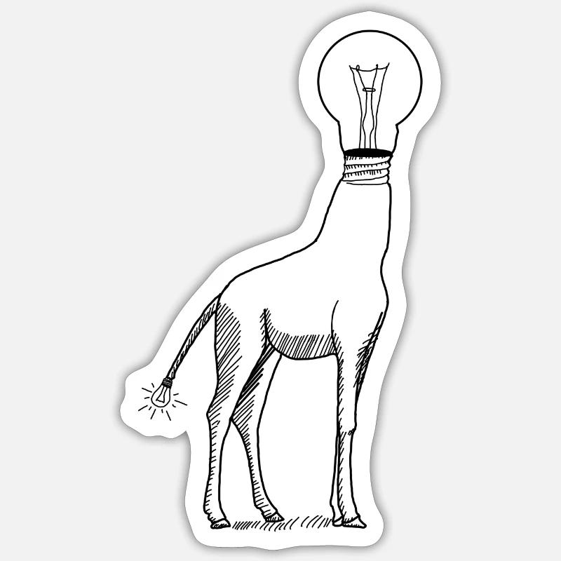 Ideen Giraffe - Sticker Größe S (10 x 10 cm) - Mattweiß