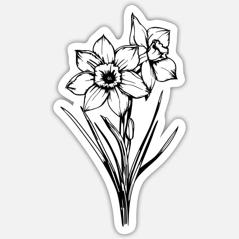 Fleur printanière - Sticker taille S (10 x 10 cm) - blanc mat