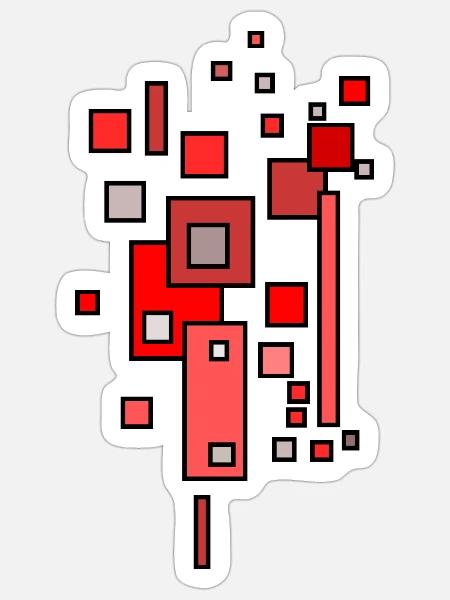 Abstrakt - Futurismus Farben Muster - Sticker Größe S (10 x 10 cm) - Mattweiß