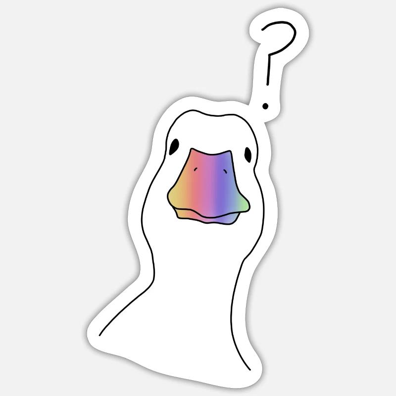 Version arc-en-ciel de canard - Sticker taille S (10 x 10 cm) - blanc mat