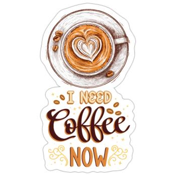 Café Amateur de Café Tasse à café Barista Vintage - Sticker taille S (10 x 10 cm) - blanc mat - Devant