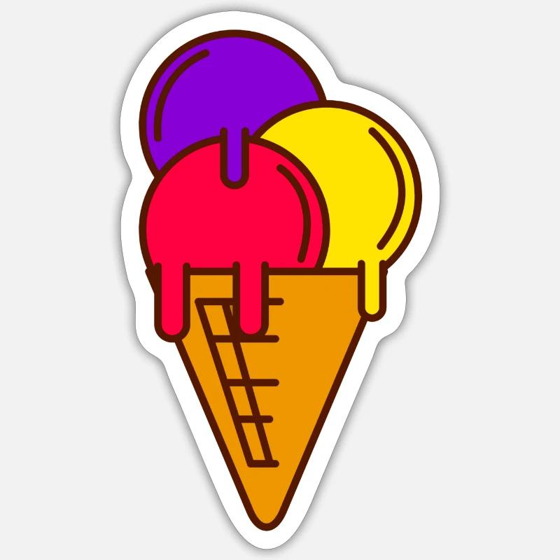 Eiscreme - Sticker Größe S (10 x 10 cm) - Mattweiß