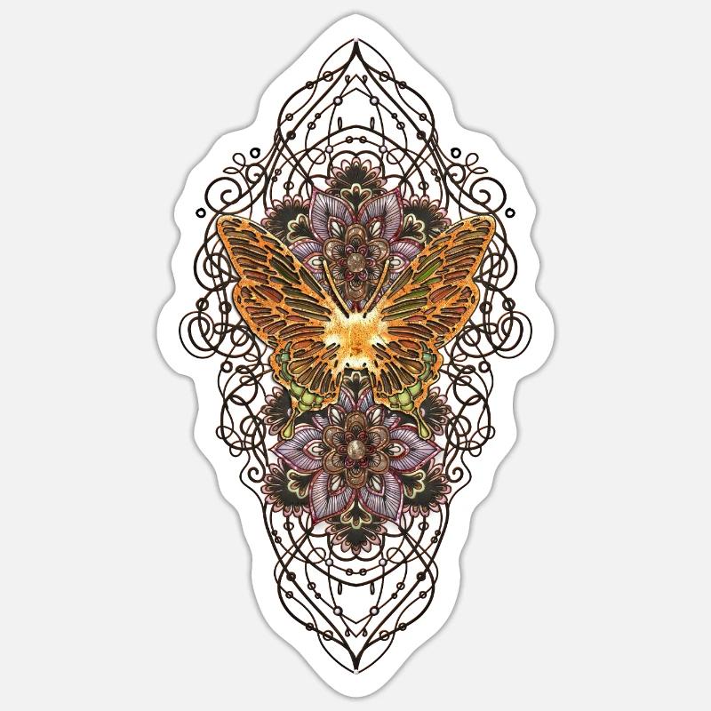 Wunderbare, elegante Schmetterlinge - Sticker Größe S (10 x 10 cm) - Mattweiß